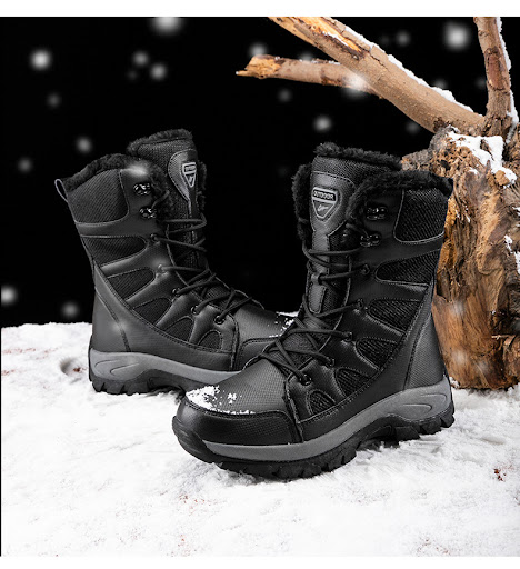 Title 4, Winter Plus Velvet Army Boots Mens Warm Snow B...