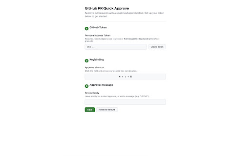 GitHub PR Quick Approve screenshot 1