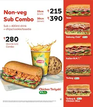 Subway menu 4