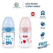 Bình Sữa Cảm Biến Nhiệt Nuk Pp 150Ml/300Ml Núm Ti Dẹt Chỉnh Nha Độc Quyền Của Nuk