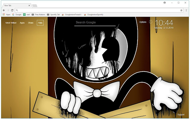 Inspired Bendy And The Ink Machine Hd New Tab Extore Space - roblox jailbreak hd wallpaper new tab chrome web store