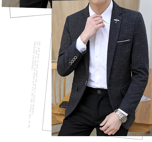 Title 11, Mens Small Suit Thin Slim-fit Dark Pattern Jac...