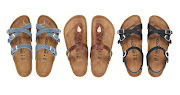 Birkenstock's expanded Oiled Leather collection includes three styles featuring its classic buckle: the Franca, Gizeh and Khumba. All R2,699 per pair.