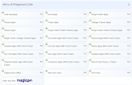 Playground Cafe menu 1