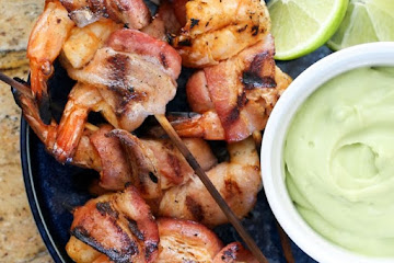 Bacon Wrapped Chipotle Shrimp Kabobs