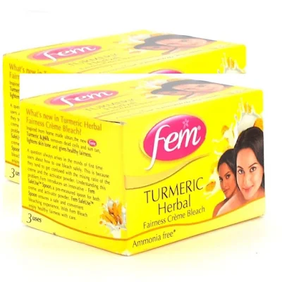 Fem Fairness Naturals Creme Bleach Turmeric Turmeric Herbal 24gm