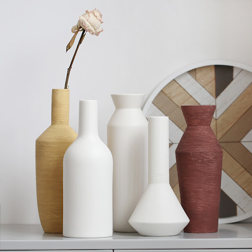 Title 4, Ceramic Vase Brushed Nordic Modern Minimalist E...