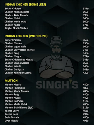 Singh's Shahi Rasoi menu 