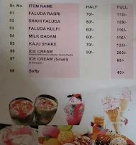Shri Bala G Ice Cream menu 1