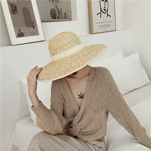 Title 4, French Hepburn Wind Big Eaves Domed Straw Hat, ...