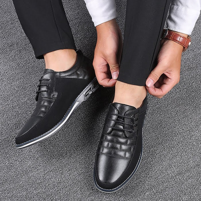 Men's Four Seasons Non Slip Lace-up Leather Business Shoes