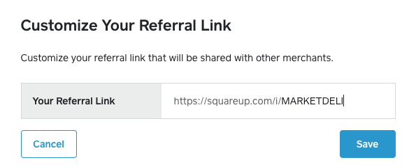 Square One custom referral link