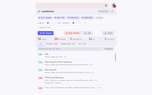 LinkCheck screenshot 1