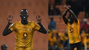 Kaizer Chiefs striker Bonfils-Caleb Bimenyimana's two goal celebrations in the DStv Premiership match against Supersport United at FNB Stadium on September 17 2022.