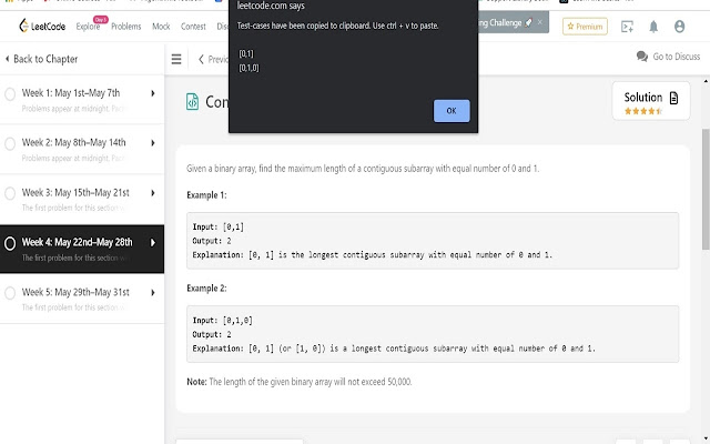 Leetcode: Copy all example test cases chrome extension