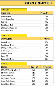 The Golden Noodles menu 1