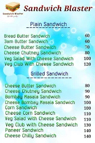 Sandwich Blaster menu 1