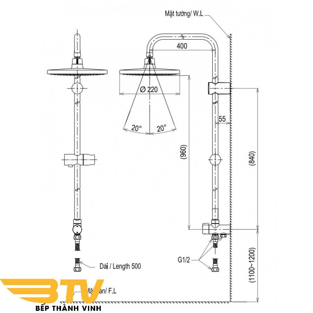 BỘ SEN CÂY TẮM NÓNG LẠNH TOTO DM907CS+TBS03302V+DGH104ZR