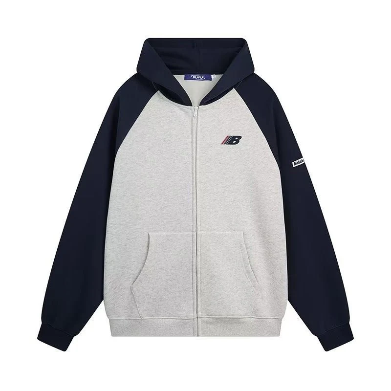 Retro Raglan Cardigan Hoodie Herren Herbst und Winter Neu. Genieße Wärme und Stil mit dieser klassischen Kapuzenjacke. Ideal für kühle Tage und lässige Outfits.