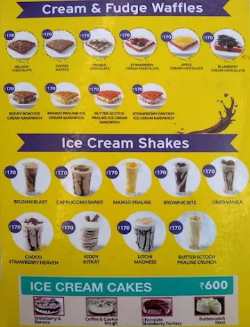 The Cream & Fudge menu 