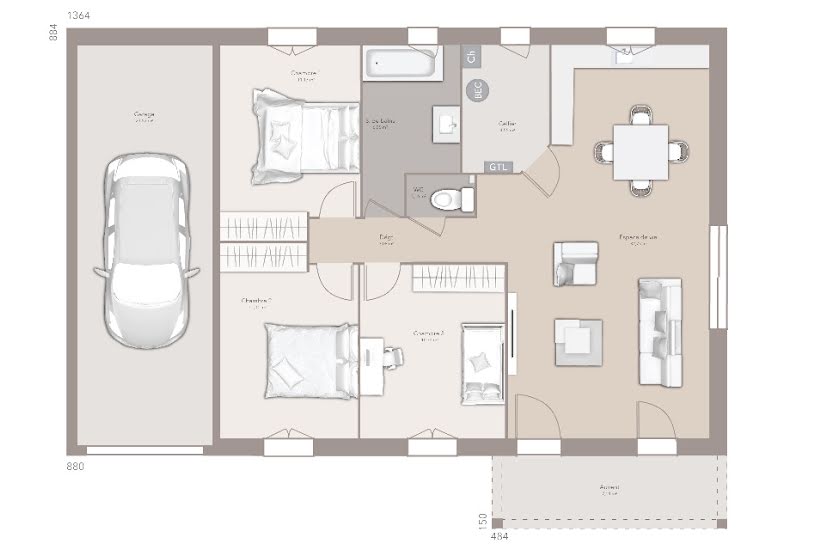  Vente Terrain + Maison - Terrain : 1 036m² - Maison : 80m² à Saint-Just-Malmont (43240) 