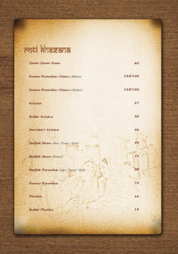 The Punjabi Rasoi menu 