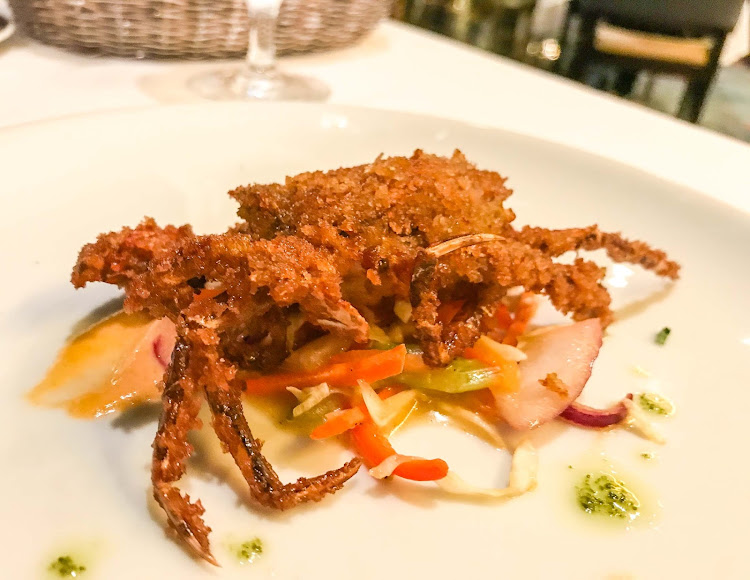 Soft-shell crab served in the Vista dining room aboard ms Oosterdam. 