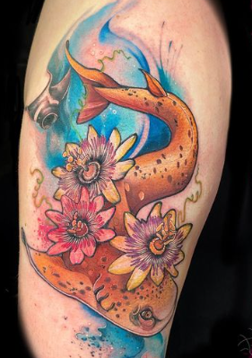 Cat Shark With Flowers Fantastic Tattoo Better Shark Week