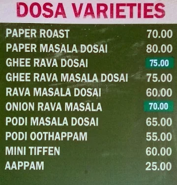 Hotel Aanandham menu 