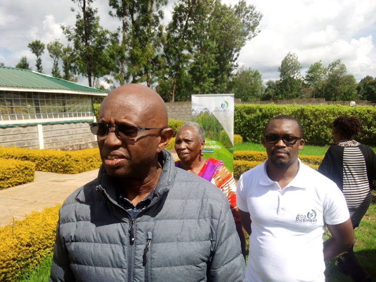 Limuru Highlands Trust chairman Njoroge Ng'ang'a speaking to journalists on Saturday, November 26.