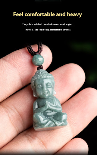 Title 5, Jade Blue Water 3D Pendant Buddha