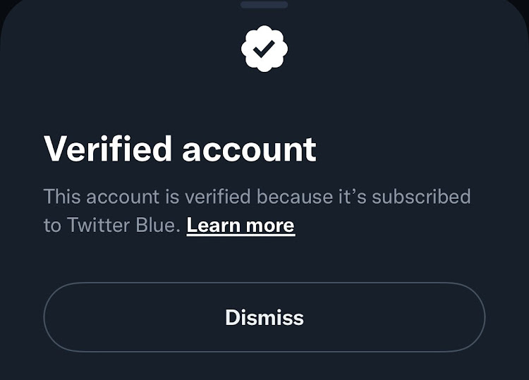 A verified account that is subscribed to Twitter Blue service.