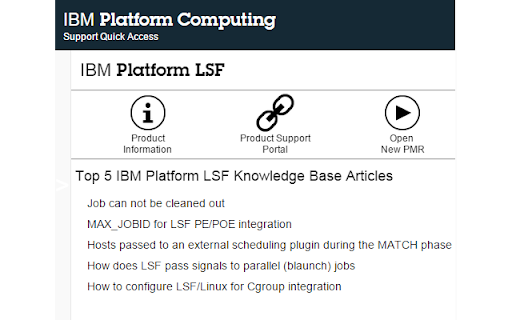 IBM Platform Support Quick Access