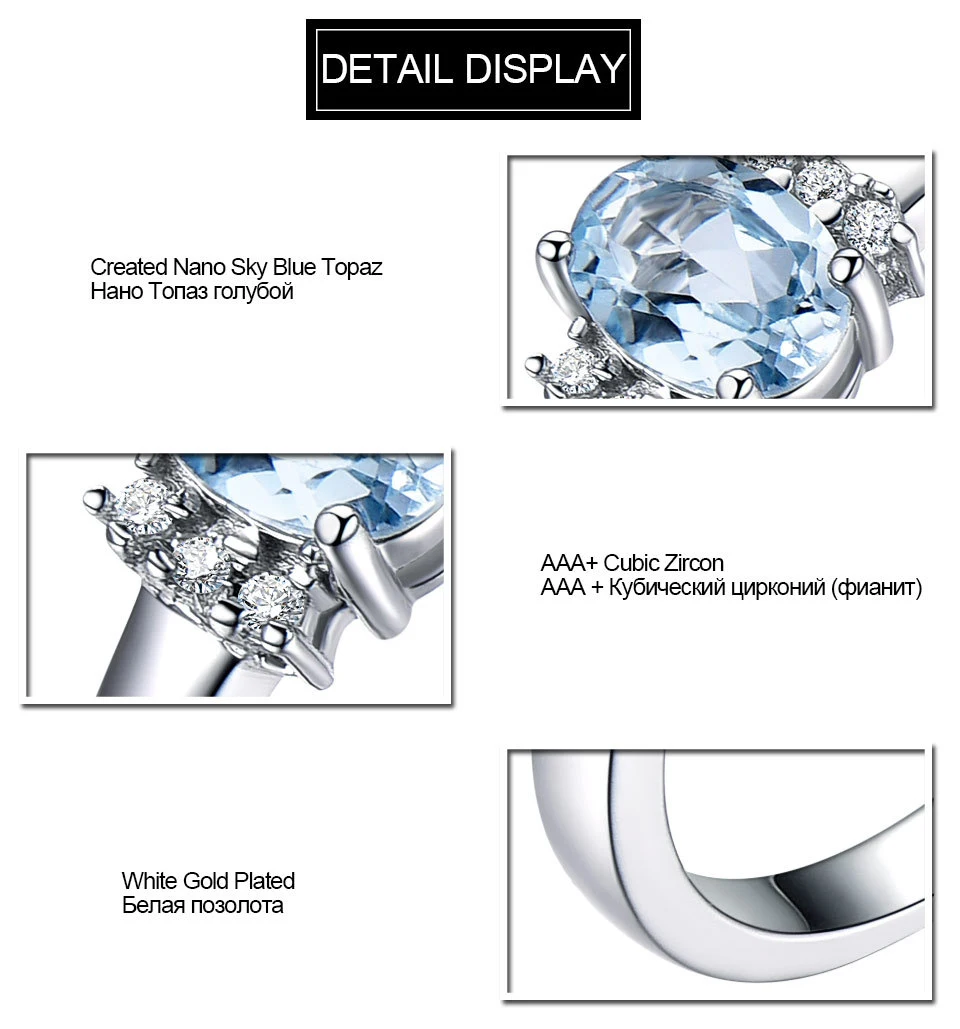 Title 5, 925 Sterling zilveren ring met ovale blauwe top...