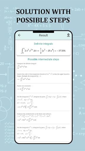 Screenshot Integral calculator with steps