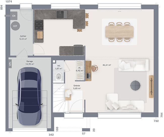 Vente maison neuve 6 pièces 125 m² à Sainghin-en-Weppes (59184), 379 000 €