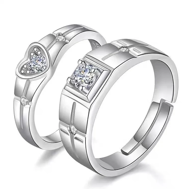 Anneaux Ouverture Simulation de Mariage Bague Diamant Immortalisez votre amour avec cette bague étincelante, idéale pour les mariages et les fiançailles