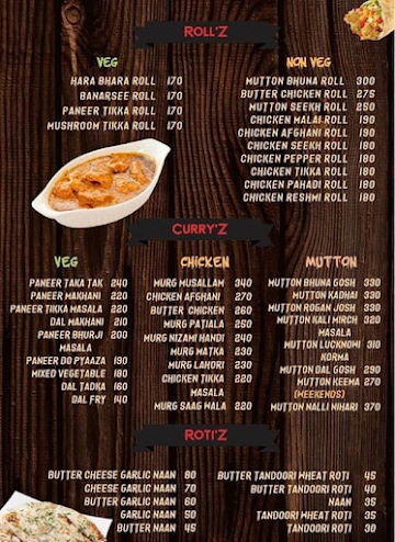 Ustaad'Z menu 