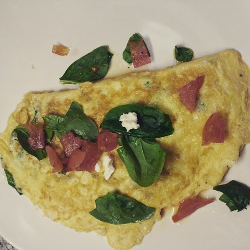 From Instagram: Spinach,tomato.goat cheese omelette https://instagram.com/p/3OnWBuLSgT/