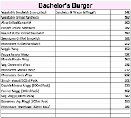 Bachelor's Burger menu 1