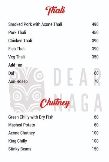 Dear Naga menu 