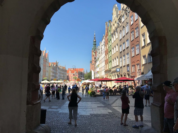 The entrance to the main square in Old Gdansk, Poland. 