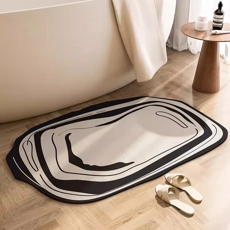 Nordic Abstract Diatom Ooze Absorberende Badmat Sneldrogend Antislip Modern Scandinavisch Design voor Veiligheid en Comfort
