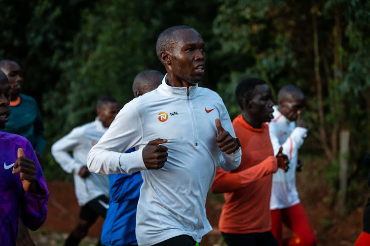 Victor Chumo during his training programme with other athletes in Kaptagat