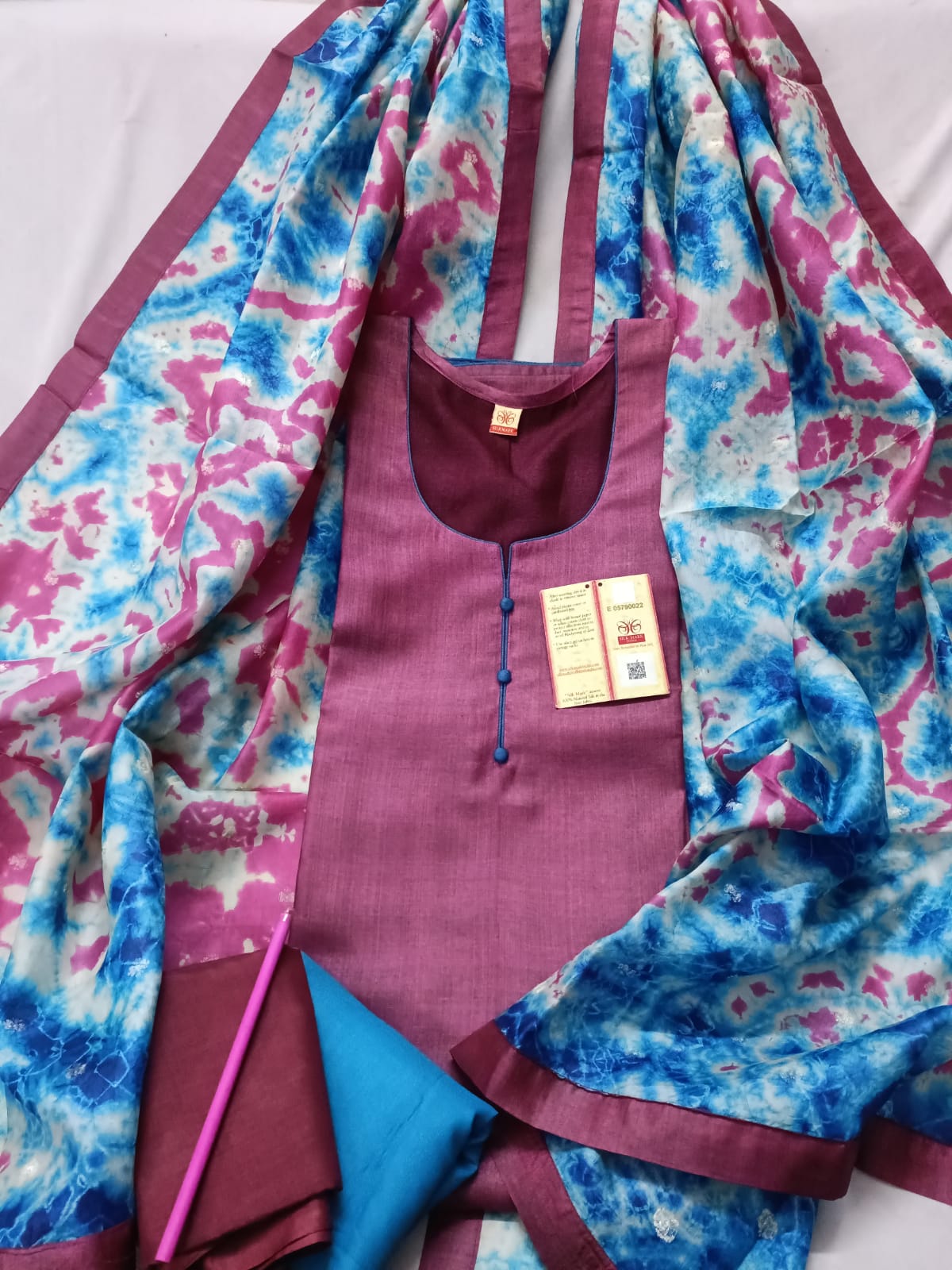 pure silk tassar semistich kurta