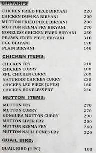 Meghana Biryanis menu 1