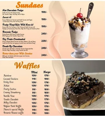 Thanco's Natural Ice Cream menu 