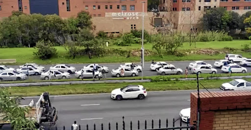 Uber drivers blocked the M1 highway in Johannesburg yesterday to voice their frustrations over remuneration rates./TWITTER