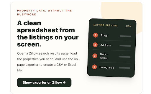 Zillow Listing Exporter - Export Zillow Data screenshot 1
