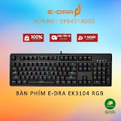 Bàn Phím Cơ Edra Ek3104 Rgb E - Dra Switch Version 2022 - Màu Đen - Blue/ Brown/ Red Switch - Cam Kết Chính Hãng - Bảo Hành